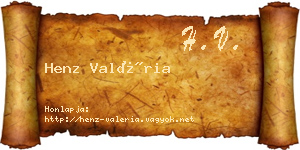 Henz Valéria névjegykártya